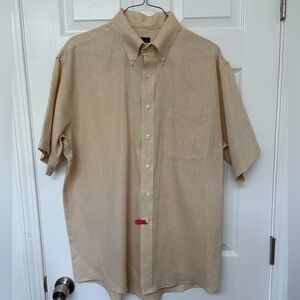 Jos. A. Bank Men’s Beige Linen Short Sleeve Button Down Shirt Size L